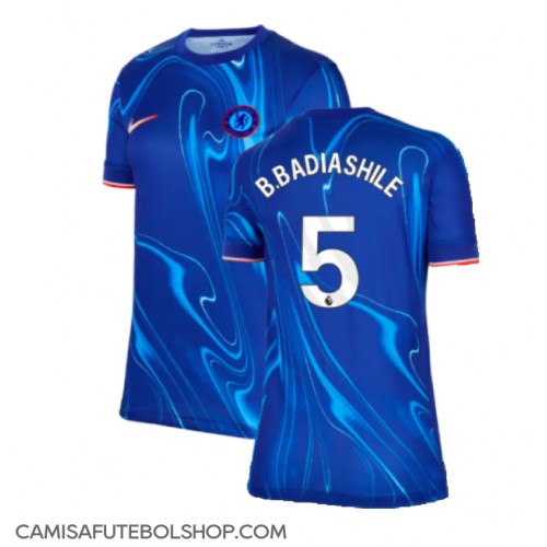 Camisa de time de futebol Chelsea Benoit Badiashile #5 Replicas 1º Equipamento Feminina 2024-25 Manga Curta